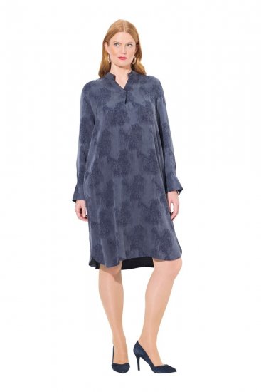 Ulla Popken 837069 Vestido de flores Azul marino - Vestidos midi - Vestidos midi de talla grande