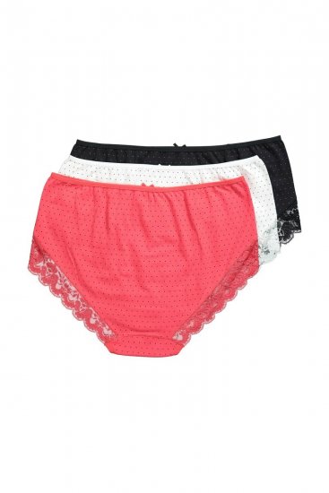 Ulla Popken 837080 Bragas de talle alto con encaje pack de 3 Rosa - Bragas - 