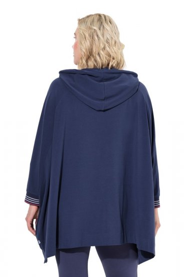 Ulla Popken 837190 Poncho lounge con capucha Morado oscuro - Pijamas/ropa de estar en casa - 