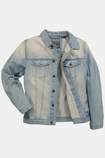 STHUGE 837222 Chaqueta vaquera con bolsillos en el pecho Azul claro - Chaquetas - Chaquetas Tallas Grandes 2XL-8XL