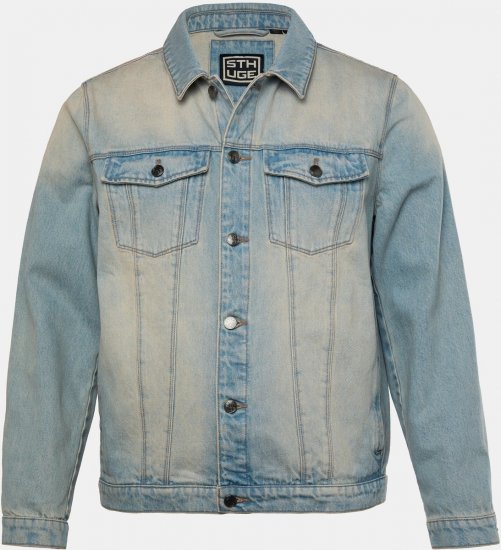 STHUGE 837222 Chaqueta vaquera con bolsillos en el pecho Azul claro - Chaquetas - Chaquetas Tallas Grandes 2XL-8XL