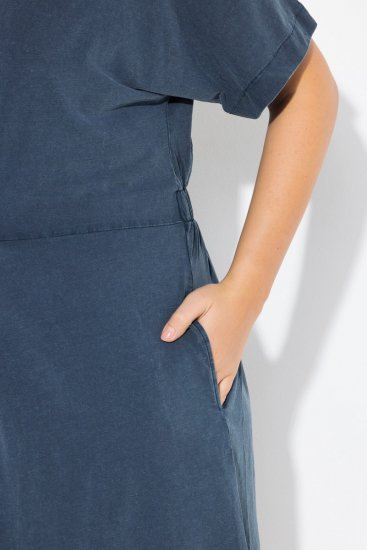 Ulla Popken 837403 Vestido de jersey de manga corta Azul marino - Vestidos de punto jersey - 