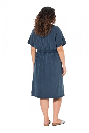 Ulla Popken 837403 Vestido de jersey de manga corta Azul marino - Vestidos de punto jersey - 