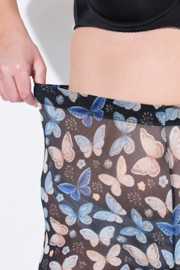 Ulla Popken 837676 Pantalón corto antirrozaduras estampado Negro - Culotes antirozaduras - 