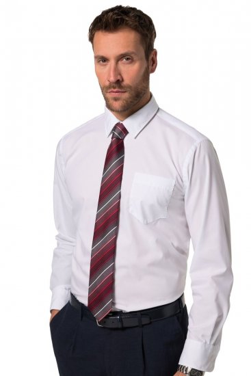 JP1880 837687 Corbata de seda a rayas extralarga Rojo - Corbatas y pajaritas - 