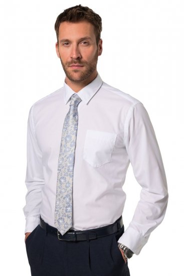 JP1880 837693 Corbata de seda de flores extralarga Gris azulado - Corbatas y pajaritas - 