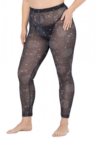 Ulla Popken 837935 Leggings de media con estampado Negro - Medias & calcetines - 
