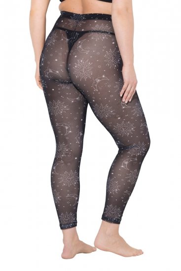 Ulla Popken 837935 Leggings de media con estampado Negro - Medias & calcetines - 