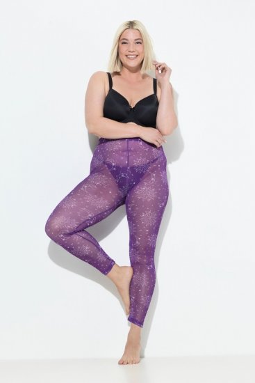 Ulla Popken 837935 Leggings de media con estampado Violeta - Medias & calcetines - 
