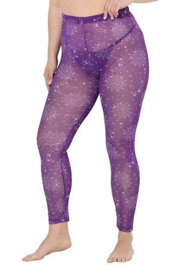 Ulla Popken 837935 Leggings de media con estampado Violeta - Medias & calcetines - 