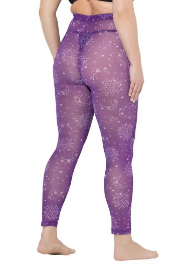 Ulla Popken 837935 Leggings de media con estampado Violeta - Medias & calcetines - 