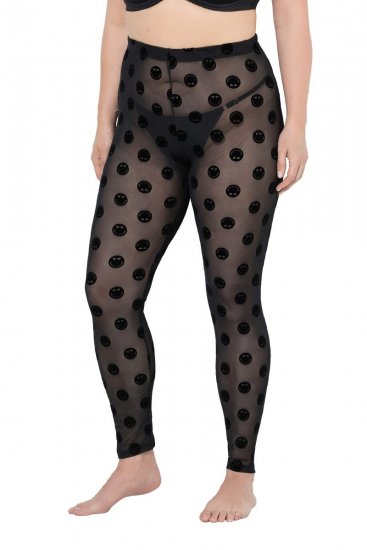 Ulla Popken 837949 Leggings de media con estampado Negro - Medias & calcetines - 