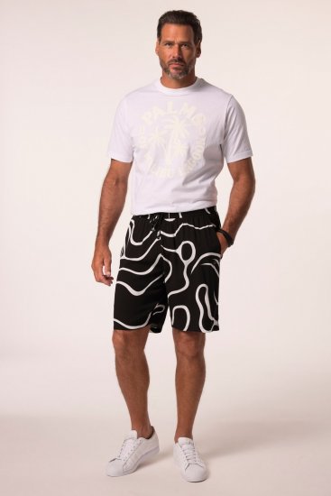 JP1880 Bermuda Shorts Soft Viscose All-over Print Black - Pantalones cortos - Pantalones cortos W40-W60