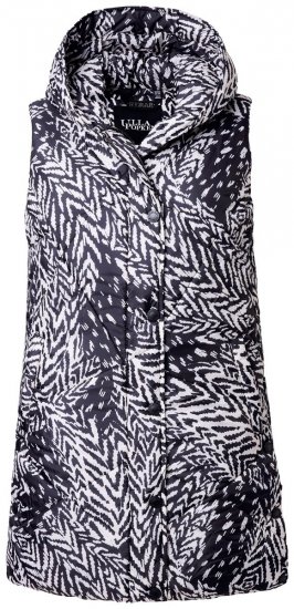 Ulla Popken 838435 Chaleco largo acolchado estampado Negro - Chalecos - 