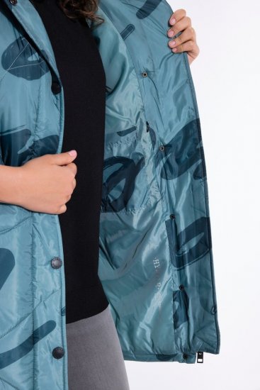 Ulla Popken 838435 Chaleco largo acolchado estampado Verde grisáceo - Chalecos - 
