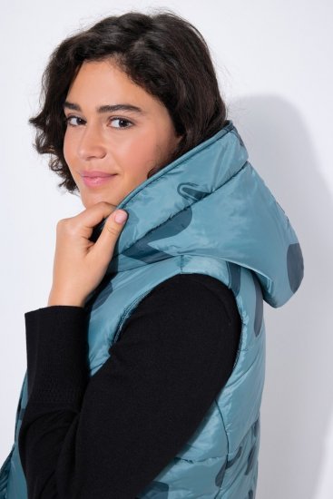 Ulla Popken 838435 Chaleco largo acolchado estampado Verde grisáceo - Chalecos - 