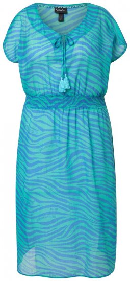 Ulla Popken 838483 Vestido con estampado animal Turquesa - Vestidos de verano - Vestidos de verano tallas grandes