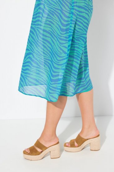 Ulla Popken 838483 Vestido con estampado animal Turquesa - Vestidos de verano - Vestidos de verano tallas grandes