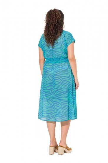 Ulla Popken 838483 Vestido con estampado animal Turquesa - Vestidos de verano - Vestidos de verano tallas grandes