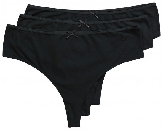 Ulla Popken 838637 Tangas pack de 3 Negro - Bragas - 