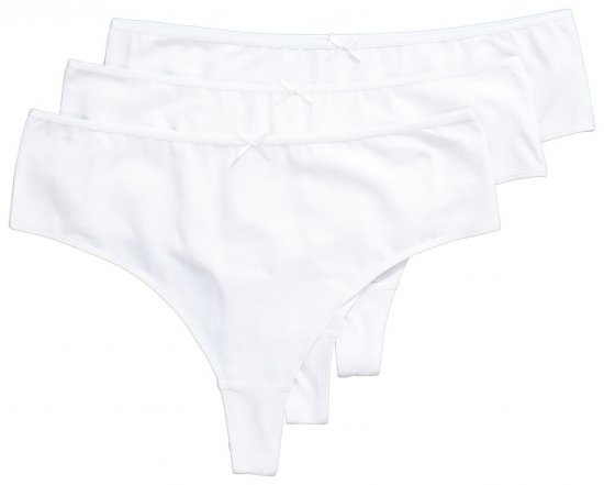 Ulla Popken 838637 Tangas pack de 3 Blanco - Bragas - 