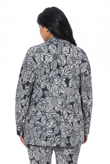 Ulla Popken 838656 Blazer de flores Blanco - Blazers - Blazers en tallas grandes para mujer