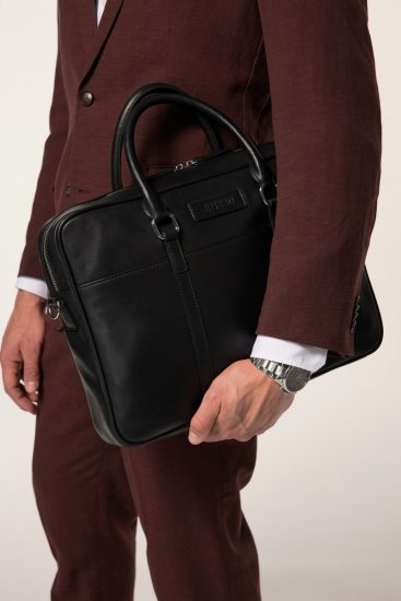 JP1880 838828 Bolso para portátil de piel Negro - Bolsos - 