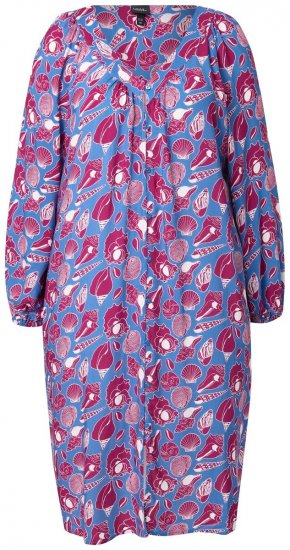 Ulla Popken 838839 Vestido camisero estampado Petróleo - Vestidos midi - Vestidos midi de talla grande