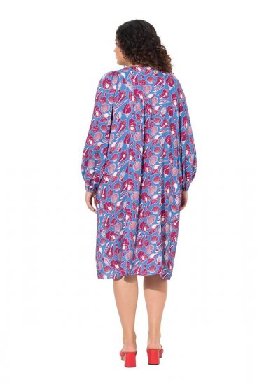 Ulla Popken 838839 Vestido camisero estampado Petróleo - Vestidos midi - Vestidos midi de talla grande