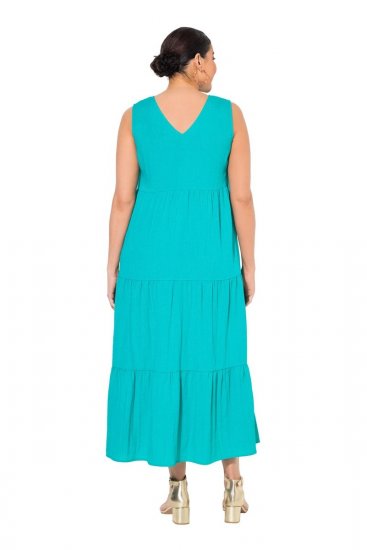 Ulla Popken 839135 Vestido largo sin mangas Turquesa - Vestidos maxi - Vestidos largos en tallas grandes