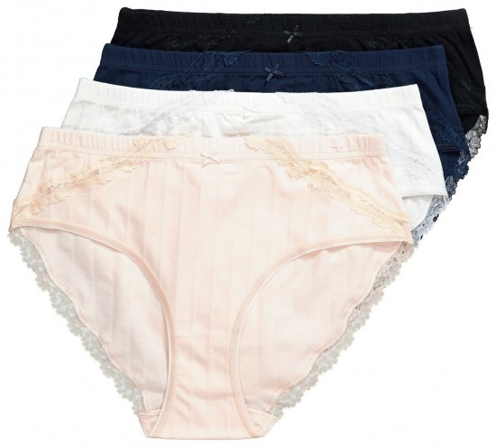 Ulla Popken 839167 Bragas con encaje pack de 4 Multicolor - Bragas - 