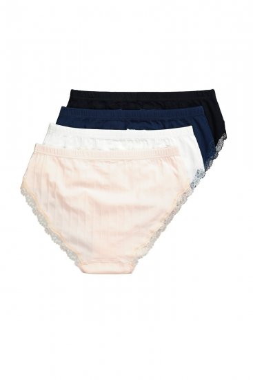 Ulla Popken 839167 Bragas con encaje pack de 4 Multicolor - Bragas - 