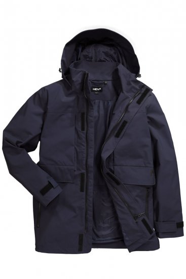 Men+ 215 Chubasquero con capucha Azul marino - Chaquetas - Chaquetas Tallas Grandes 2XL-8XL