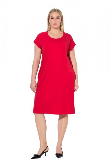 Ulla Popken 839896 Vestido de jersey con strass Rosa - Vestidos de noche - Vestidos de fiesta de gran talla