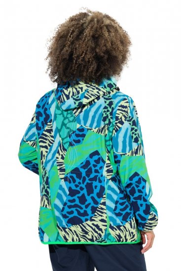 Ulla Popken 840024 Chaqueta de lluvia con estampado animal Verde menta - Ropa impermeable - 