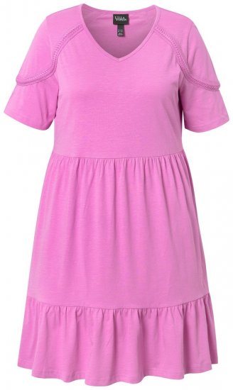 Ulla Popken 840115 Vestido de jersey de manga corta Rosa - Vestidos de punto jersey - 