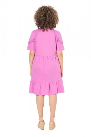Ulla Popken 840115 Vestido de jersey de manga corta Rosa - Vestidos de punto jersey - 
