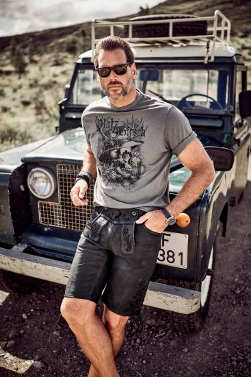 JP1880 Beer King Design Vintage Looking T-Shirt Gray - Camisetas - Camisetas - 2XL-14XL