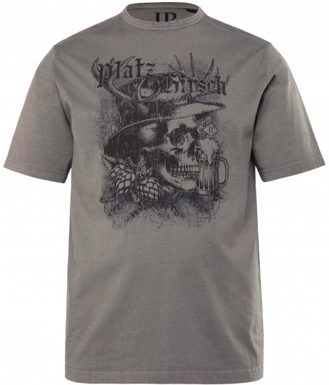 JP1880 Beer King Design Vintage Looking T-Shirt Gray - Camisetas - Camisetas - 2XL-14XL