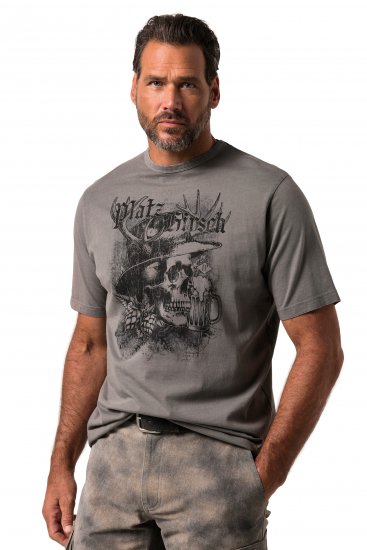 JP1880 Beer King Design Vintage Looking T-Shirt Gray - Camisetas - Camisetas - 2XL-14XL