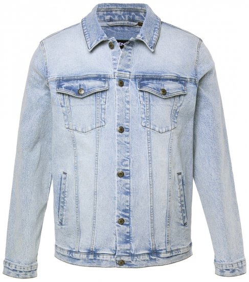 Men+ 394 Chaqueta vaquera con bolsillos en el pecho Azul claro - Chaquetas - Chaquetas Tallas Grandes 2XL-8XL