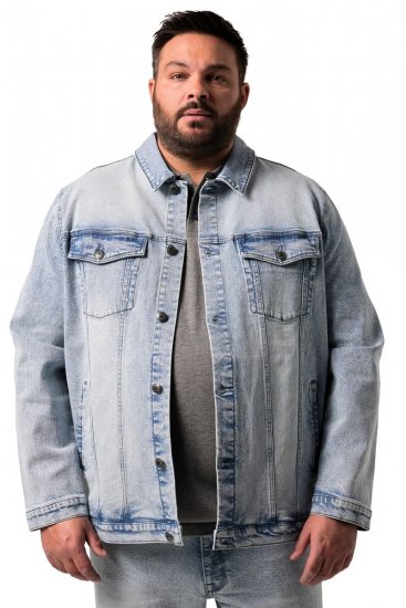 Men+ 394 Chaqueta vaquera con bolsillos en el pecho Azul claro - Chaquetas - Chaquetas Tallas Grandes 2XL-8XL