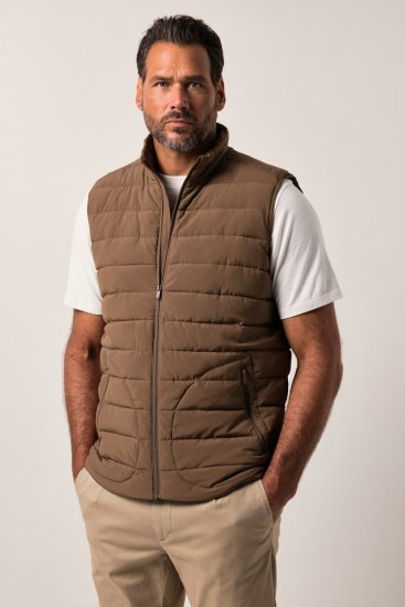 JP1880 840619 Chaleco ligeramente acolchado Marrón gris - Chaquetas - Chaquetas Tallas Grandes 2XL-8XL