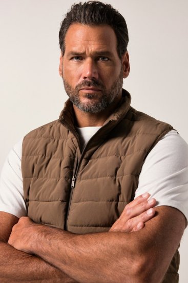 JP1880 840619 Chaleco ligeramente acolchado Marrón gris - Chaquetas - Chaquetas Tallas Grandes 2XL-8XL
