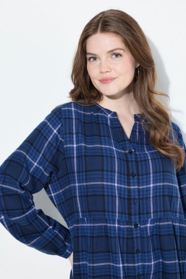 Ulla Popken 840929 Vestido de cuadros Azul marino - Vestidos midi - Vestidos midi de talla grande
