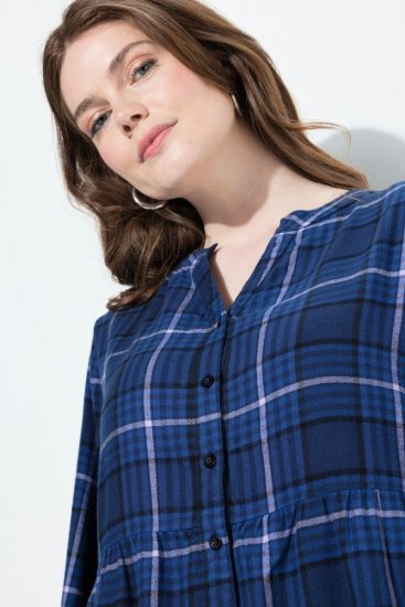 Ulla Popken 840929 Vestido de cuadros Azul marino - Vestidos midi - Vestidos midi de talla grande