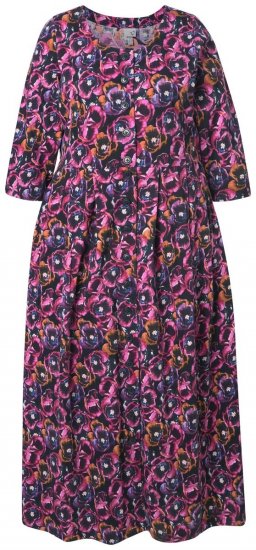 Ulla Popken 841219 Vestido largo de flores Morado oscuro - Vestidos maxi - Vestidos largos en tallas grandes