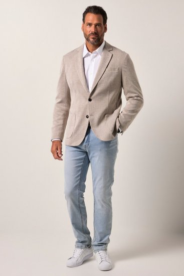 JP1880 Jacket Business Checked Beige - Trajes - Trajes 2XL-8XL