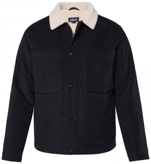 Men+ 545 Chaqueta con cuello teddy Negro - Chaquetas - Chaquetas Tallas Grandes 2XL-8XL