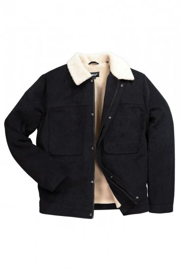 Men+ 545 Chaqueta con cuello teddy Negro - Chaquetas - Chaquetas Tallas Grandes 2XL-8XL